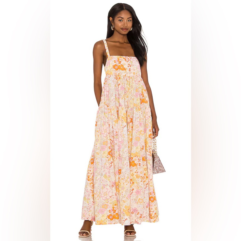 Free People Slope Maxi Dress in Blossom Combo, Size Large